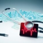 Conceptual image of a city map with medical tools representing the link between ZIP code and health outcomes