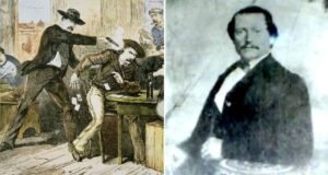 A realistic depiction of a frontier saloon in Deadwood during the 1870s